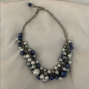 Beautiful blue, gray, and silver pearl necklace!